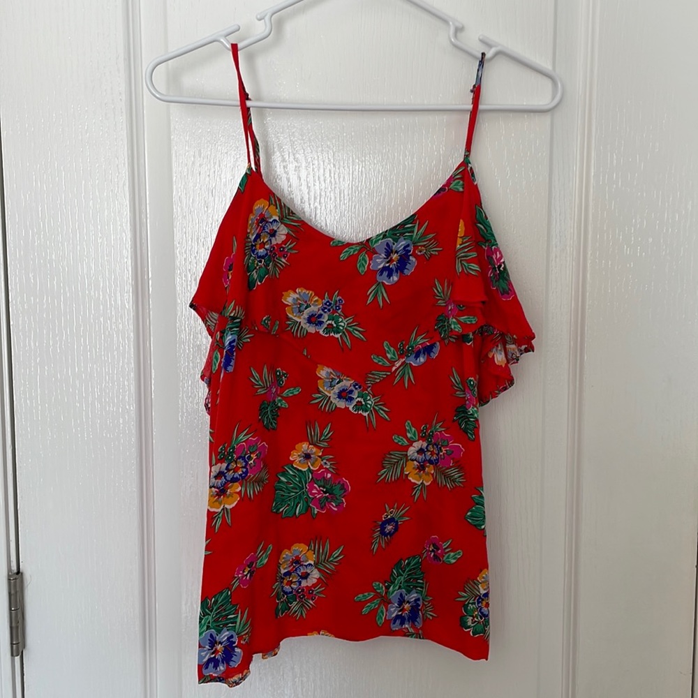 Orange Floral Top